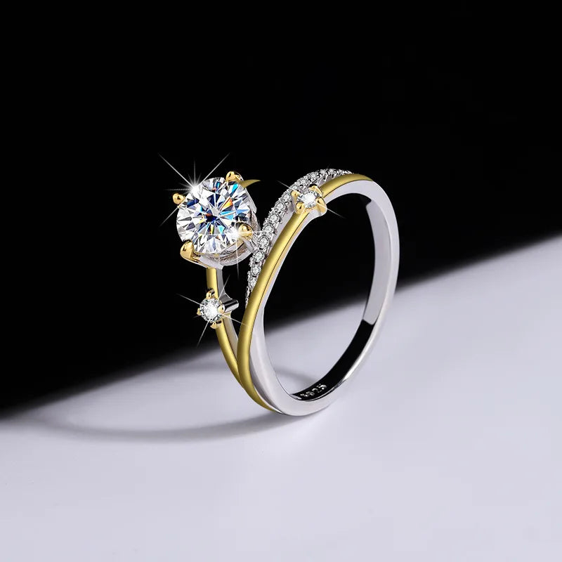 Best Selling Trendy Fashion Women Fine Jewelry Moissanite S925 Sterling Silver Wedding Engagement Ring Birthday Christmas Gift