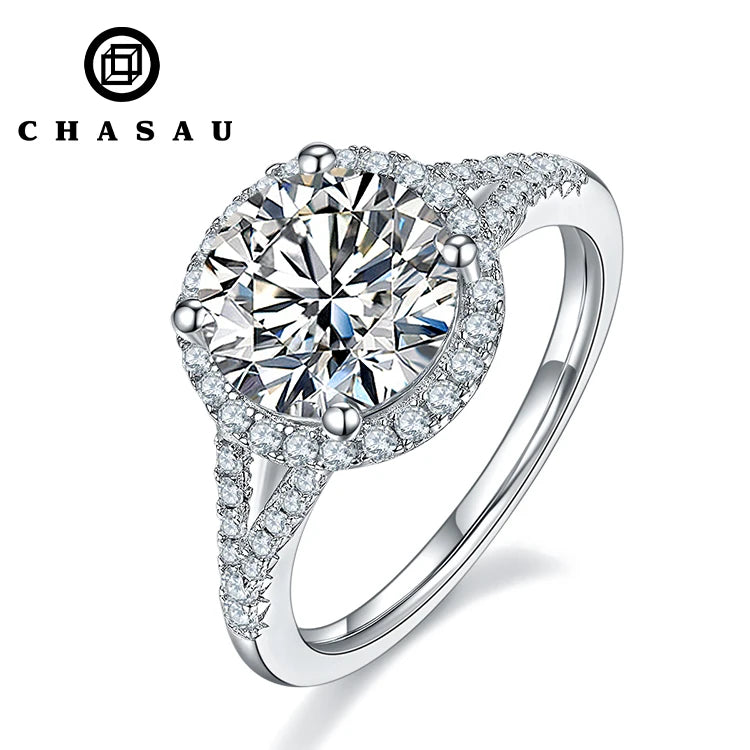 Best Selling Trendy Fashion Women Luxury Fine Jewelry 3ct 3.0ct 3 Carat 9mm Moissanite S925 Sterling Silver Wedding Men Rings