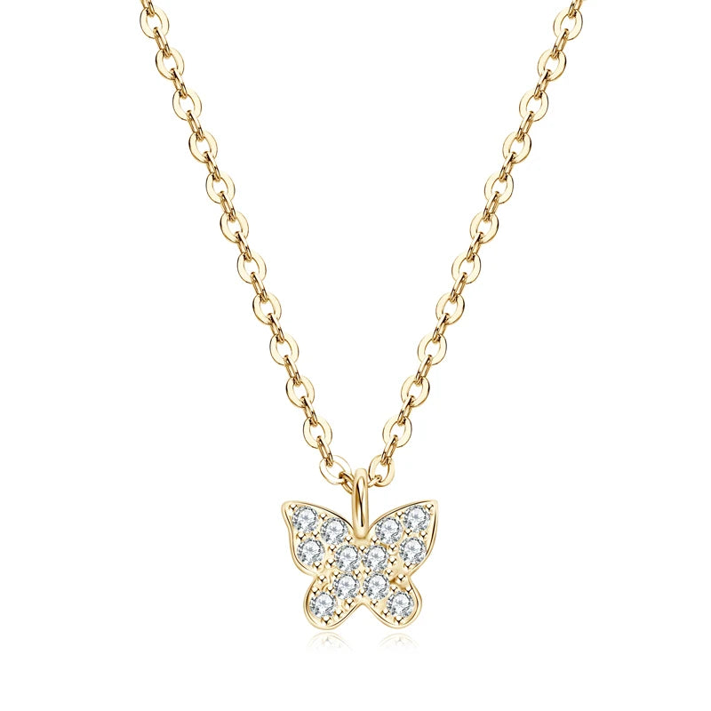 Chasau New Arrivals D Color Moissanite Pendant 925 Sterling Silver Nature Knot Bowknot Rope Butterfly Pendant Necklace for Women