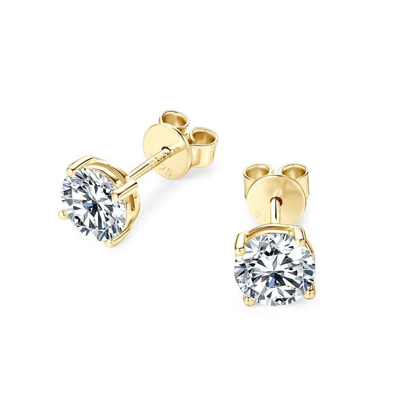 Passed Diamond Test Excellent 3.0CT 4CT 5CT Moissanite 925 Sterling Silver Perfect Cut Stone Stud Earrings for Lady