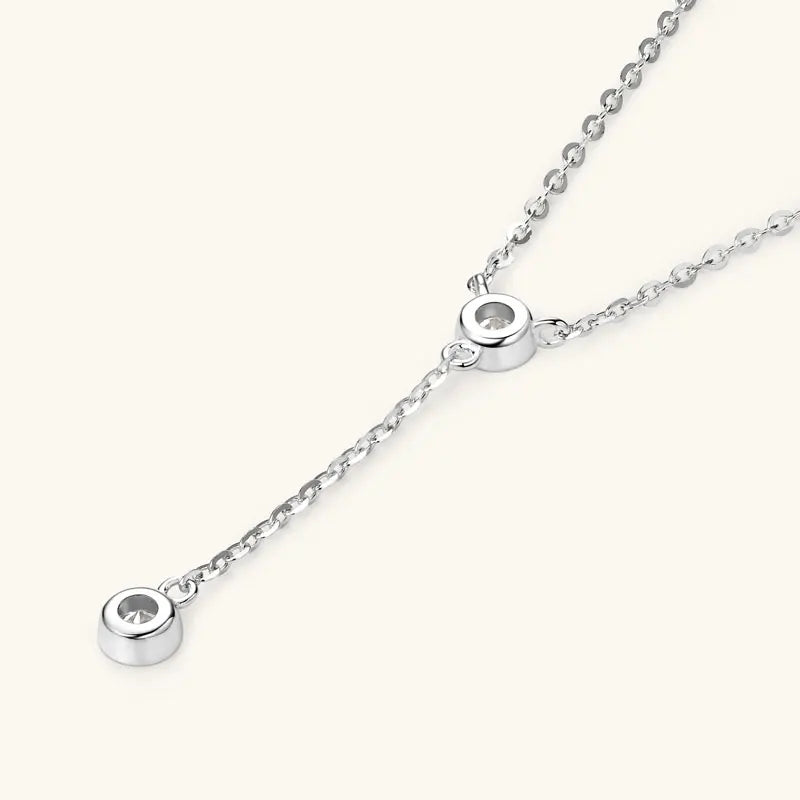 High Quality Dainty Choker Chain 925 Silver Clad 3mm 0.10ct Round Moissanite Necklace Fashion Hanging Ladies Necklace