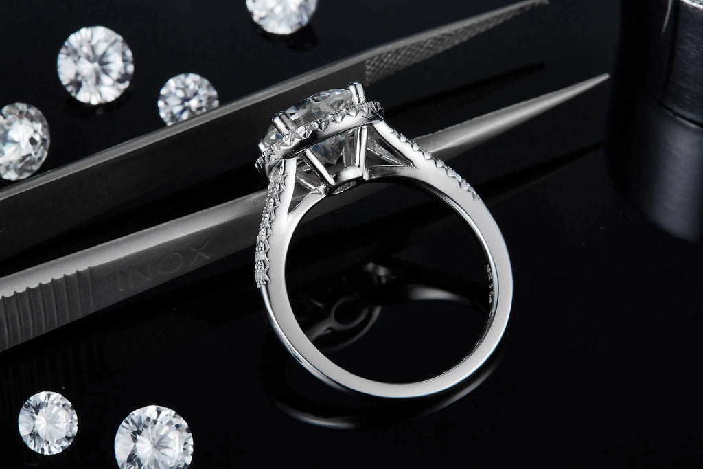 Best Selling Trendy Fashion Women Luxury Fine Jewelry 3ct 3.0ct 3 Carat 9mm Moissanite S925 Sterling Silver Wedding Men Rings