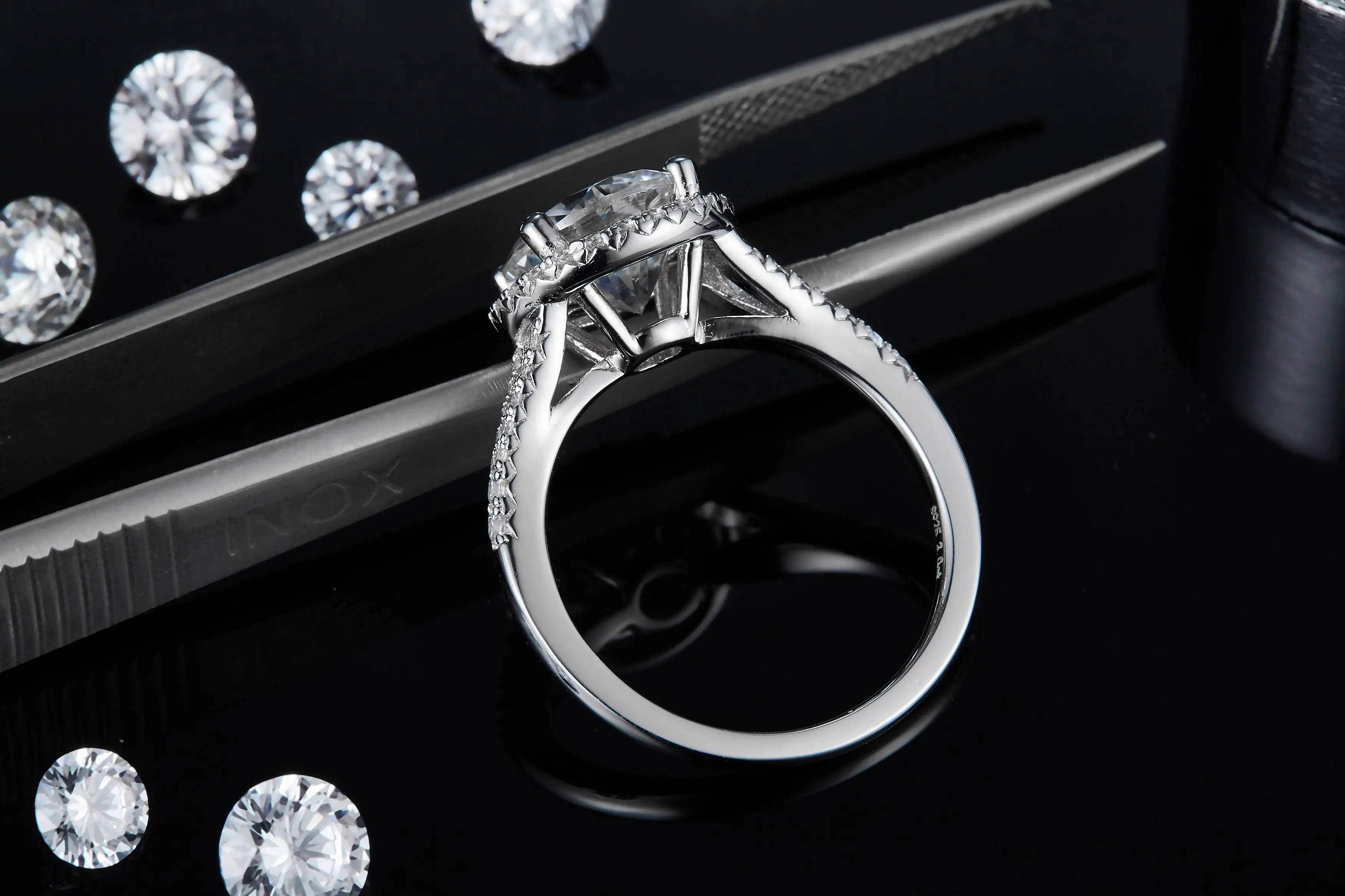 Best Selling Trendy Fashion Women Luxury Fine Jewelry 3ct 3.0ct 3 Carat 9mm Moissanite S925 Sterling Silver Wedding Men Rings