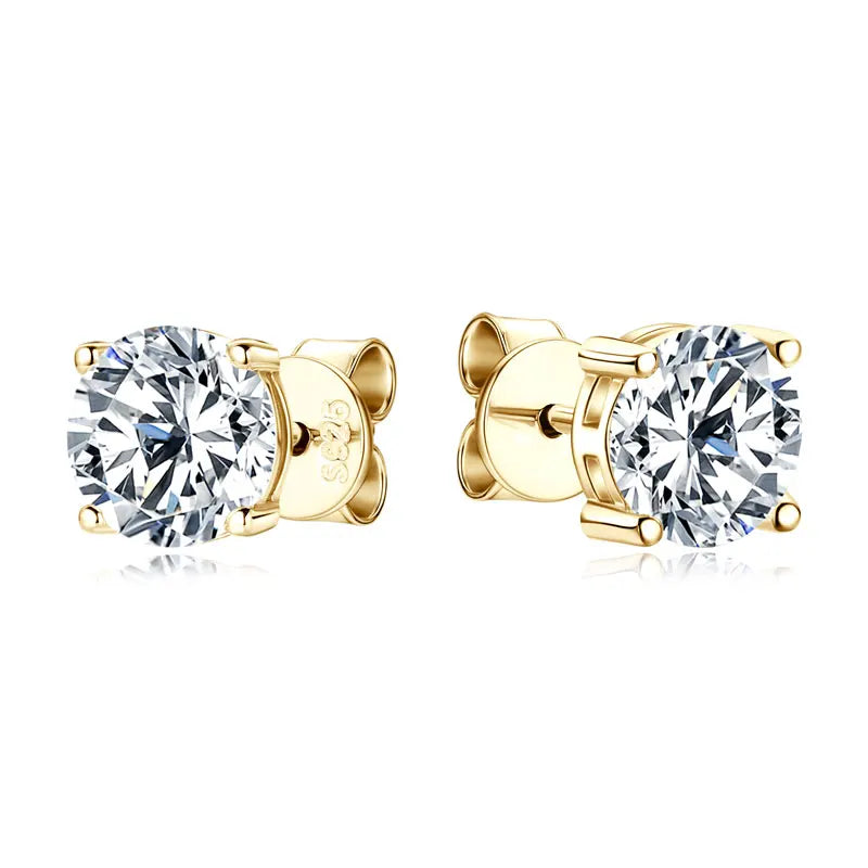 Passed Diamond Test Excellent 3.0CT 4CT 5CT Moissanite 925 Sterling Silver Perfect Cut Stone Stud Earrings for Lady