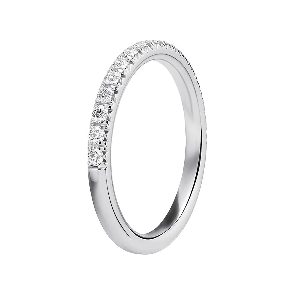 Best Selling Trendy Fashion Women Luxury Fine Jewelry 1.5mm Moissanite S925 Sterling Silver Tennis Ring Christmas