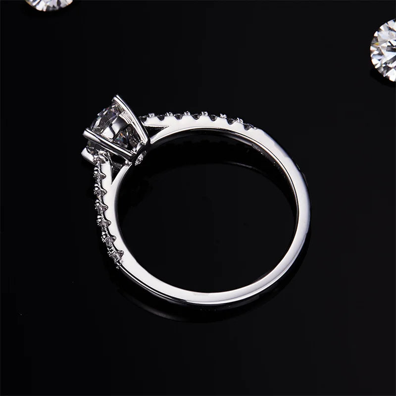 925 Sterling Silver GRA Certificated 1ct Oval Cut Vvs Moissanite Minimalist Wedding Ring Engagement Rings for Women
