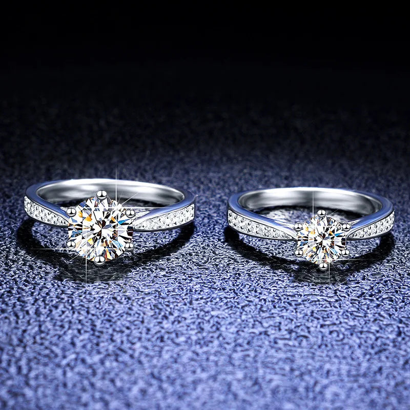 Custom 925 Sterling Silver Engagement Ring with 3ct Moissanite Diamond 0.5 1 2 3 Carat for Women Jewelry