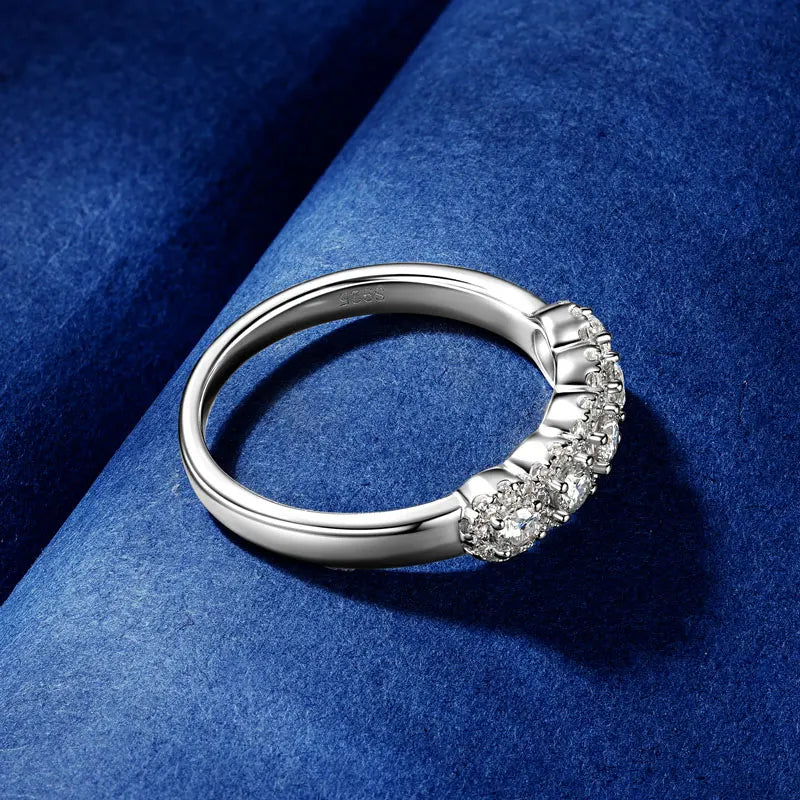 2025 New Anniversary Gift Ring 925 Silver 2.5mm Moissanite Halo Classic Engagement Five-Flower Ring for Women