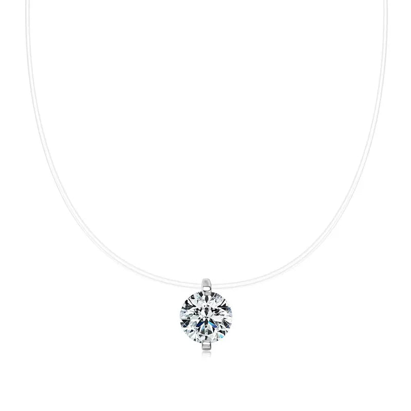 New Style 925 Sterling Silver D VVS1 5mm&6.5mm&8mm Round Cut Moissanite Fashion Solitaire Stone Pendant Necklace for Women