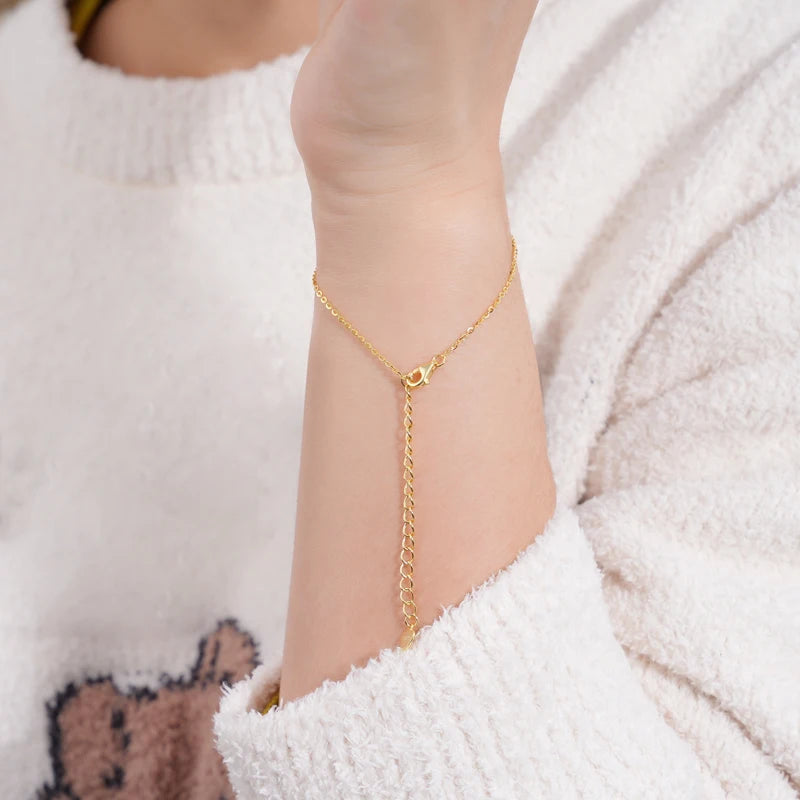Korean Hand Jewelry 3mm Moissanite Bracelet Original S925 Sterling Silver Four-leaf Flower Adjustable Bracelets for Women