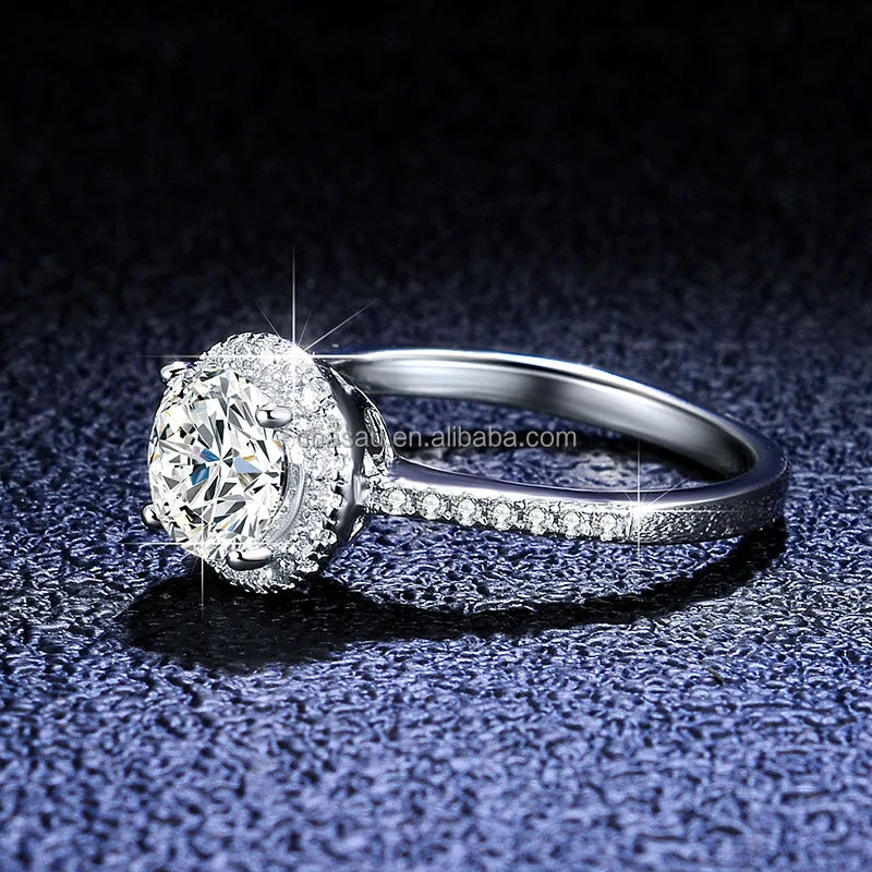 Custom 925 Sterling Silver Engagement Ring with 3ct Moissanite Diamond 0.5 1 2 3 Carat for Women Jewelry