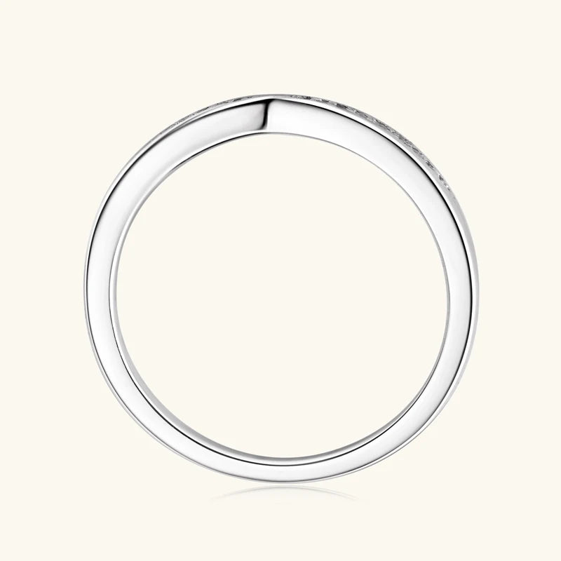 Wedding Jewelry Gifts Stackable Thin Ring Half Eternity Moissanite Bands 925 Sterling Silver Rings for Women with Certificate