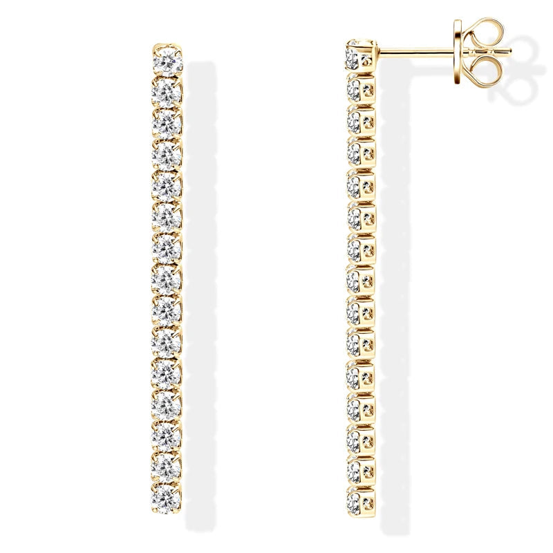 Fashion Jewelry Gift 1.80cttw 2.5mm Moissanite Dangle 925 Sterling Silver Long Tassel Stud Earrings for Women