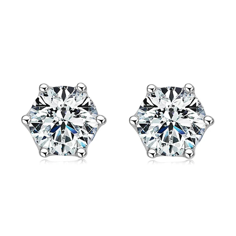 925 Sterling Silver 4mm 0.3ct Moissanite Earrings Studs for Men Women