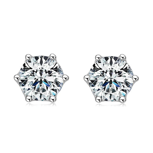 925 Sterling Silver 4mm 0.3ct Moissanite Earrings Studs for Men Women