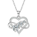 Fashion Jewelry 925 Sterling Silver Infinite Love Heart Pendant Necklace Round Moissanite Ladies Necklaces for Women