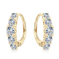 Women's 925 Silver Engagement Earrings with 4mm 3.5mm 3mm Moissanite Clasp Hoop Style Accent Stones for Stylish Looks