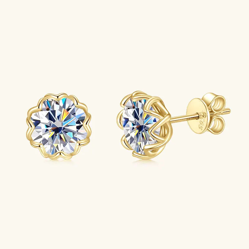 Flower Cluster 6.5mm 8mm 925 Sterling Silver Men Women Luxury Gifts Fine Jewelry D Color VVS1 Diamond Mossanite Stud Earrings