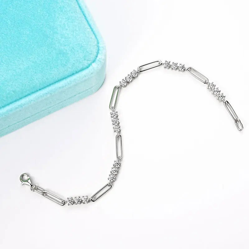 New Design Fashion Jewelry Mossanite D Color VVS 3mm Moissanite Silver S925 Fashion Gemstone Bracelet with GRA Certificate