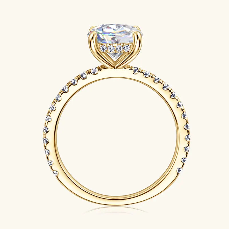 Wedding Classic Design 8mm 2.0ct Stackable Rings 2CT Engagement Bridal Finger Hidden Halo Ring for Women