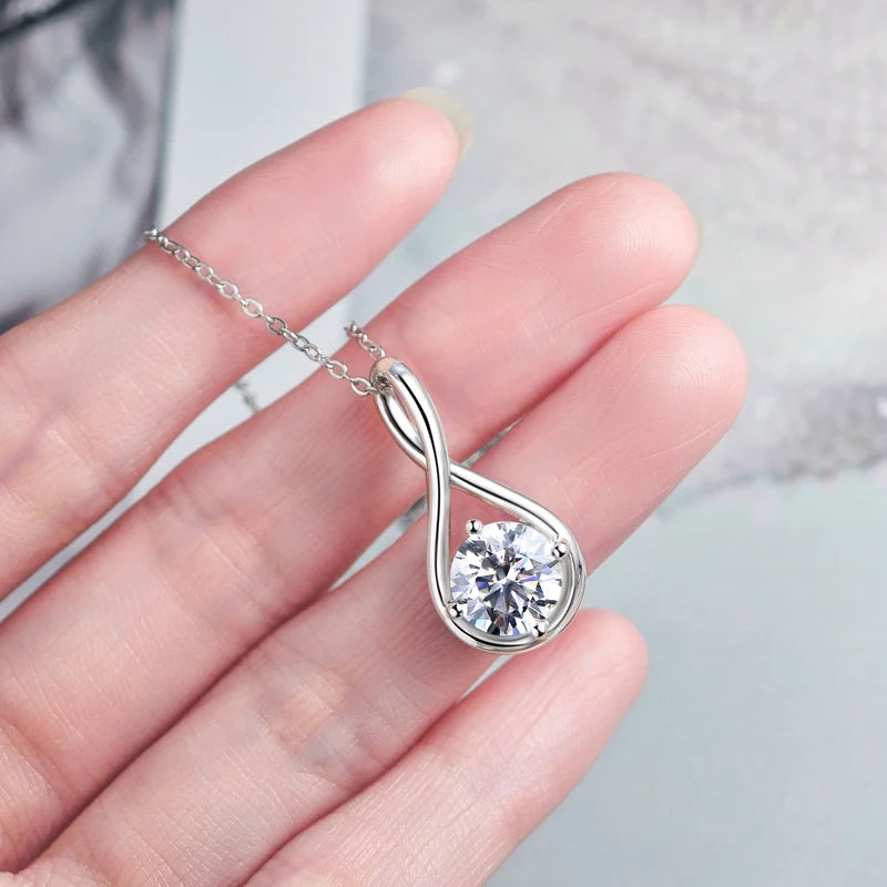 Women Men Birthday Party Gift 925 Silver Infinity Tree of Life Heart Pendant Necklace D Color Moissanite Necklace