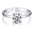 Classic Wedding Anniversary 925 Sterling Silver Solitaire Ring 9mm 2ct 2.0Carat Oval Cut Moissanite Engagement Rings for Women