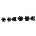 Wholesale Black 925 Sterling Silver Moissanite Earrings Classic Six Claw Stud Design Ladies and Men's Jewelry Christmas Gift