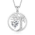 Women Men Birthday Party Gift 925 Silver Infinity Tree of Life Heart Pendant Necklace D Color Moissanite Necklace
