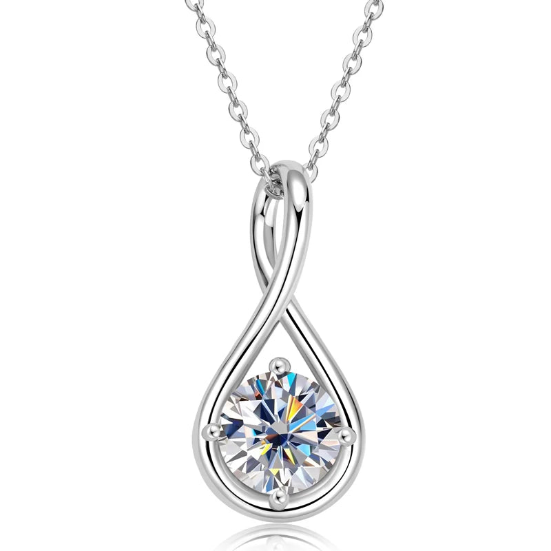 Women Men Birthday Party Gift 925 Silver Infinity Tree of Life Heart Pendant Necklace D Color Moissanite Necklace