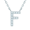 Charm Pendant 1.4mm D Color Moissanite Diamond Necklace Initial 26 Letter Name Necklace Silver for Women Kids Girls