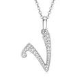 A-Z Name Necklace 26 Letter Initial Moissanite Pendant Real Silver 925 for Couples Women Men Valentine's Day