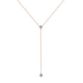 925 Sterling Silver Y-Shaped Tassel Pendant Necklace with 4mm 0.3CT Round Cut Moissanite Simple Bezel Setting