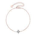 Korean Hand Jewelry 3mm Moissanite Bracelet Original S925 Sterling Silver Four-leaf Flower Adjustable Bracelets for Women