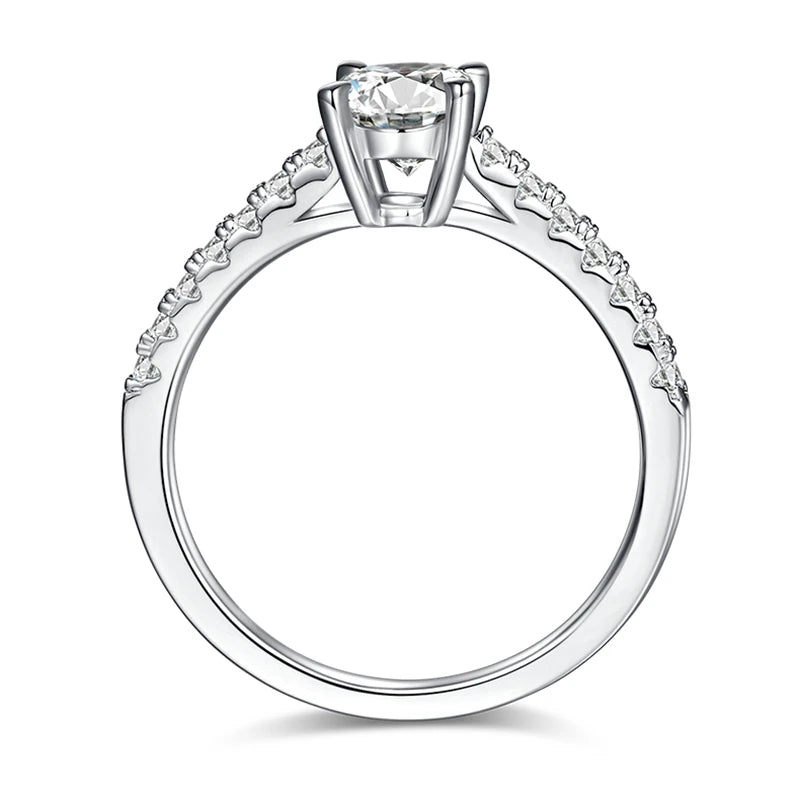 925 Sterling Silver GRA Certificated 1ct Oval Cut Vvs Moissanite Minimalist Wedding Ring Engagement Rings for Women