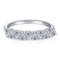 100% Silver 925 Sterling Rings White Gold Plated Trillion Cut 1.0ct 3x3mm Moissanite Half Eternity Bands Ring for Women Jewelry