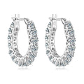 Luxury Hoops Sparking Full 3mm 4mm Moissanite Earrings Solid Silver 925 Huggie Wedding Engagement Jewelry Gifts for Women