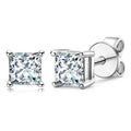 Passed Diamond Test 4.5mm 0.4ct Moissanite 925 Sterling Silver Square Tiny Stud Earrings for Girls Daily Wear Jewelry