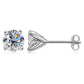 Simple Classic Lab Diamond Earrings 4 Claw 925 Sterling Silver Hypoallergenic 6.5mm 1 Carat Moissanite Stud Earrings
