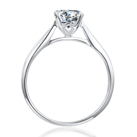 Fashion Ring S925 Sterling Silver 0.5Carat Moissanite Classic Wedding Engagement Ring for Women with GRA
