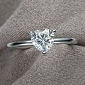Engagement Jewelry Minimalism 925 Sterling Silver 1ct Heart Shaped Cut 1.0 Carat Moissanite Diamond Wedding Ring for Women