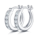Hot Sell 925 Sterling Silver 2.2mm 0.04CT Moissanite Trendy Personality Single Row Hoop Earrings for Women