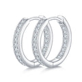 D Color VVS1 Clarity Brilliant Round Cut 1.2mm Moissanite Single Row Inside Out Hoop 925 Sterling Silver Earrings for Women
