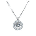 Sunflower 925 Sterling Silver D Color Halo Round Fashion Jewelry 0.5ct Moissanite Dancing Pendant Necklace for Women