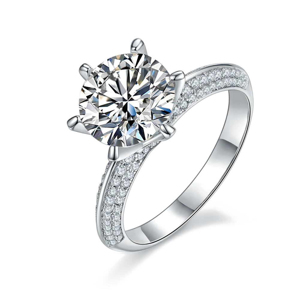 High Quality Fashion Women Luxury Fine Jewelry 3ct 3.0ct 3 Carat 9mm Moissanite S925 Sterling Silver Wedding Engagement Rings