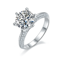 High Quality Fashion Women Luxury Fine Jewelry 3ct 3.0ct 3 Carat 9mm Moissanite S925 Sterling Silver Wedding Engagement Rings