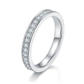 Eternity 1.5mm Moissanite Row Ring S925 Silver Plated in 18k White Gold Top Quality Moissanite Diamond Ring for Women