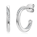 Trend Wedding Jewelry Round Cut 1.2mm Moissanite 925 Sterling Silver Half Hoop Earrings C Shape Earring for Women
