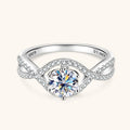 Fine Jewelry Classic Engagement Wedding Infinity 925 Silver Six Claw 6.5MM 1.0CT Moissanite Twist Shank Ring for Women