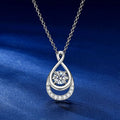 Luxurious Jewelry 925 Sterling Silver Necklaces 6.5mm 1.0 Carat Moissanite Waterdrop Infinity Pendant Necklace for Women