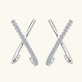 New Design X-Shaped 1.4mm Moissanite 925 Sterling Silver Ladies Unique Personalized Large Stud Earrings for Women